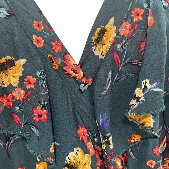 Band Of Gypsies Floral Bodysuit Large Boho Chic Festival Sheer Long Sleeve - Picture 8 of 10